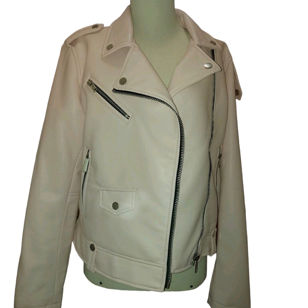 Mango Pink Faux Leather Jacket, NWT